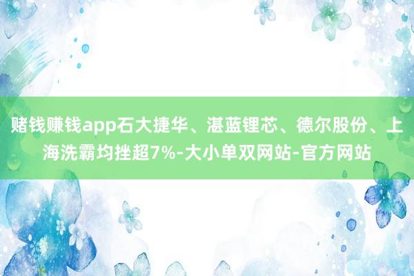 赌钱赚钱app石大捷华、湛蓝锂芯、德尔股份、上海洗霸均挫超7%-大小单双网站-官方网站