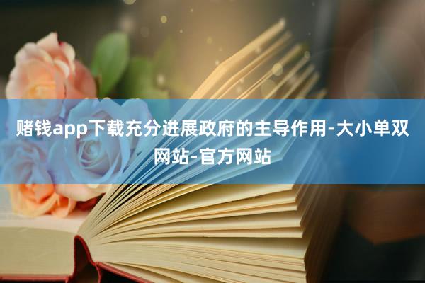 赌钱app下载充分进展政府的主导作用-大小单双网站-官方网站