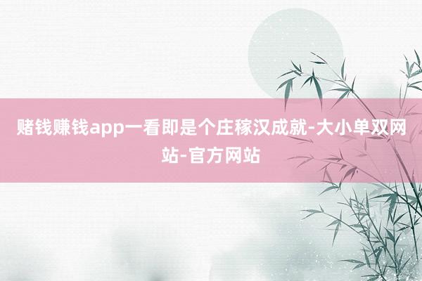 赌钱赚钱app一看即是个庄稼汉成就-大小单双网站-官方网站