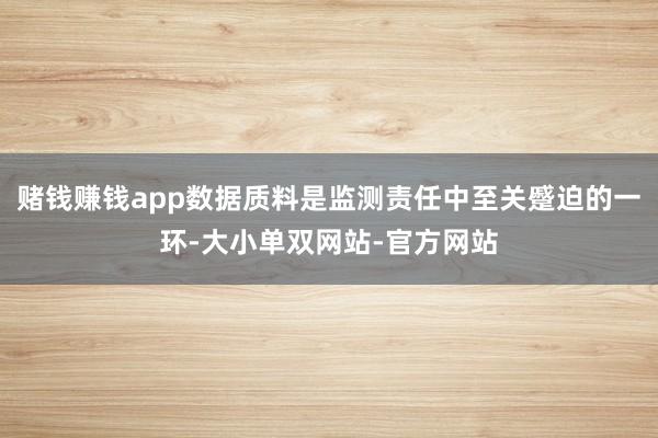 赌钱赚钱app数据质料是监测责任中至关蹙迫的一环-大小单双网站-官方网站