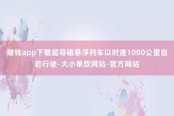 赌钱app下载超导磁悬浮列车以时速1000公里自若行驶-大小单双网站-官方网站