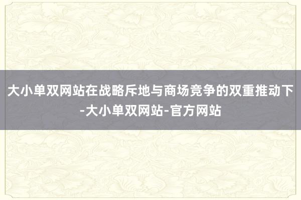 大小单双网站在战略斥地与商场竞争的双重推动下-大小单双网站-官方网站