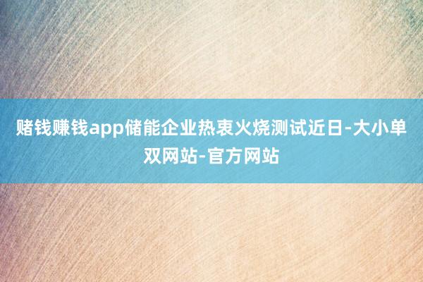 赌钱赚钱app储能企业热衷火烧测试近日-大小单双网站-官方网站