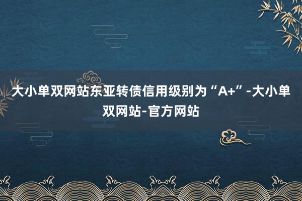 大小单双网站东亚转债信用级别为“A+”-大小单双网站-官方网站